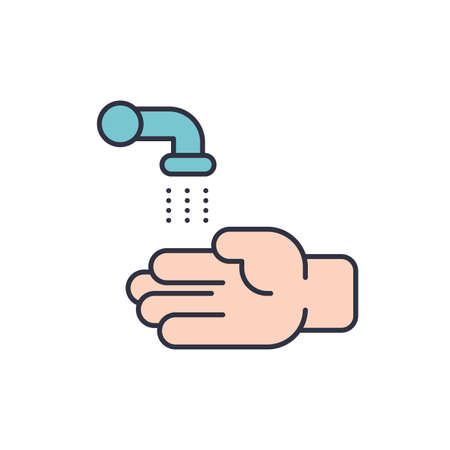 Wash hands vector icon symbol isolated on white backgroundのイラスト素材