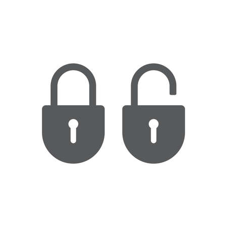 security Lock Icon Flat Graphic Design isolated on whiteのイラスト素材