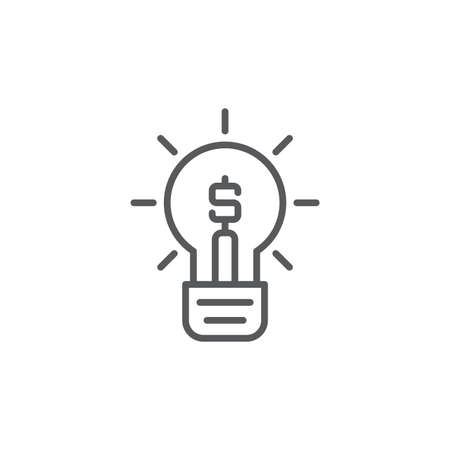 Business idea lamp vector icon symbol isolated on white backgroundのイラスト素材