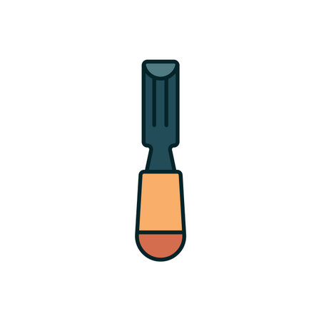 Carpenter chisel vector icon symbol isolated on white backgroundのイラスト素材
