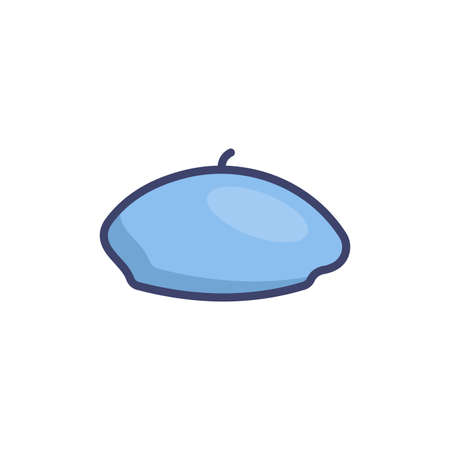 Beret cap vector icon symbol isolated on white backgroundのイラスト素材
