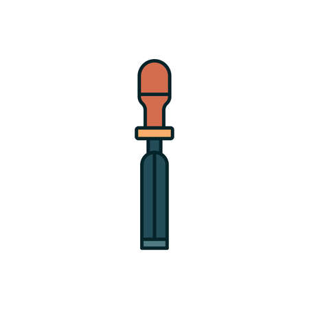 Carpenter chisel vector icon symbol isolated on white backgroundのイラスト素材