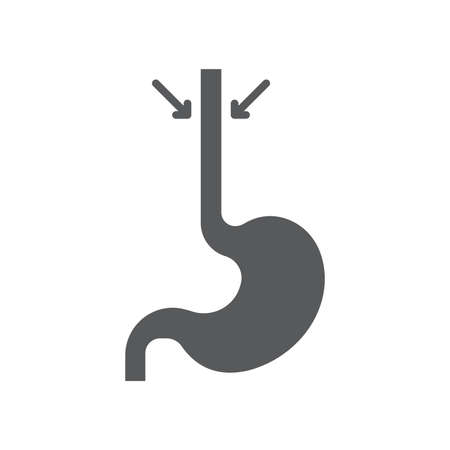 Esophagus vector icon symbol anatomy isolated on white backgroundのイラスト素材