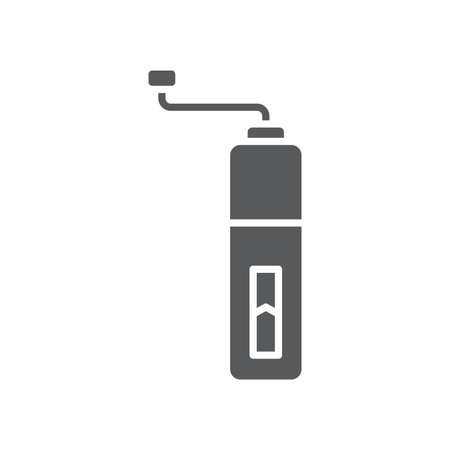 Coffee grinder vector icon symbol isolated on white backgroundのイラスト素材