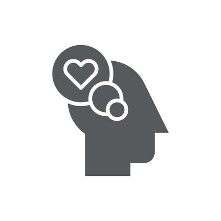 Thinking of love vector icon symbol fall in love isolated on white backgroundのイラスト素材