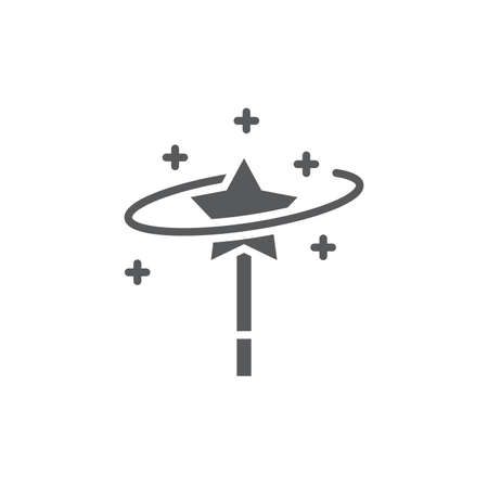 Magic wand vector icon symbol isolated on white backgroundのイラスト素材