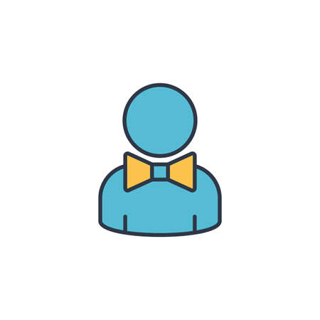 Restaurant waiter avatar vector icon isolated on white backgroundのイラスト素材