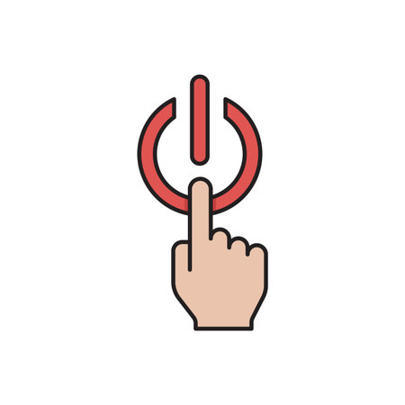 Switch off after use vector icon symbol energy saving isolated on white background