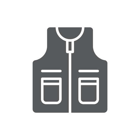 Fishing vest vector icon symbol apparel isolated on white backgroundのイラスト素材