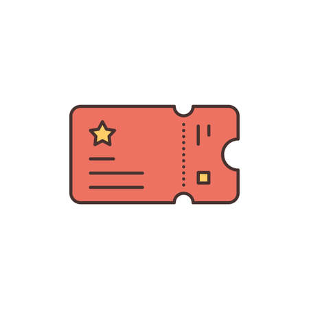 Ticket vector icon symbol permission isolated on white backgroundのイラスト素材