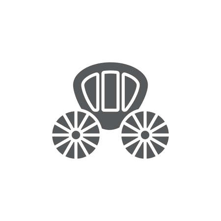 Wedding carriage vector icon symbol isolated on white backgroundのイラスト素材