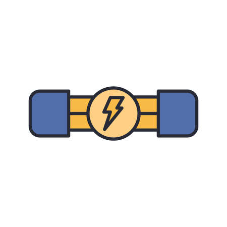 Electric fuse vector icon symbol electronic isolated on white backgroundのイラスト素材