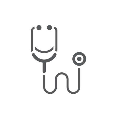 Stethoscope vector icon symbol medical equipment isolated on white backgroundのイラスト素材