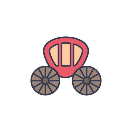 Wedding carriage vector icon symbol isolated on white backgroundのイラスト素材