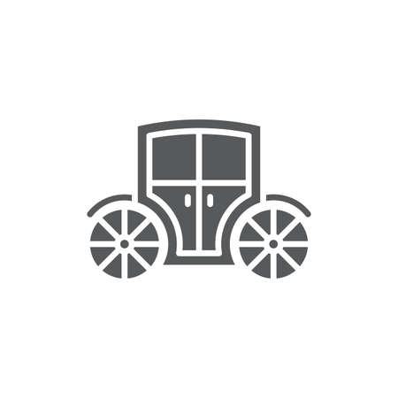 Wedding carriage vector icon symbol isolated on white backgroundのイラスト素材