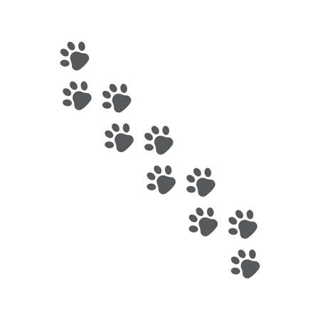 Black Paw Print vector icon, isolated on white backgroundのイラスト素材