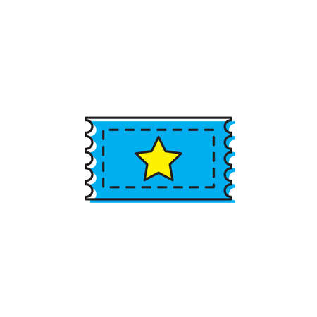 Cinema ticket vector icon isolated on white background.のイラスト素材