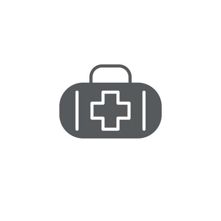 First aid kit vector icon, isolated on white backgroundのイラスト素材