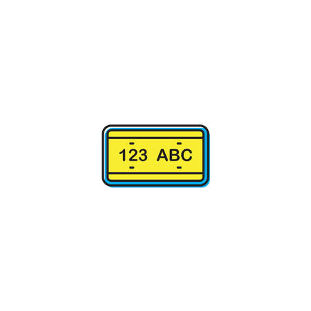 License plate vector icon, isolated on white backgroundのイラスト素材