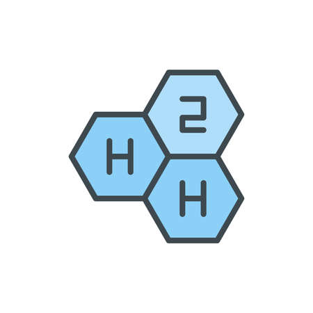 Chemical formula H2O vector icon symbol isolated on white backgroundのイラスト素材