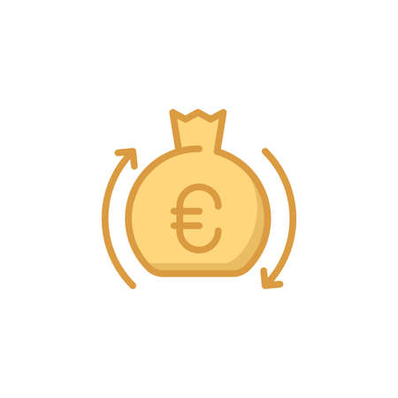 Euro currency exchange vector icon symbol isolated on white backgroundのイラスト素材
