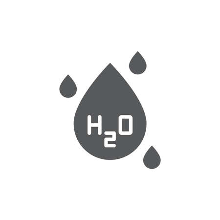 Chemical formula H2O vector icon symbol isolated on white backgroundのイラスト素材