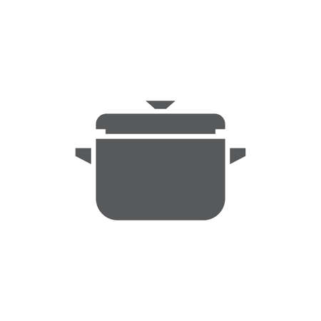Cooking pot cover vector icon symbol isolated on white backgroundのイラスト素材