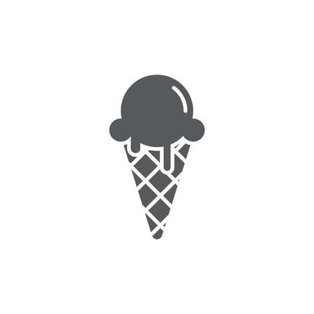 Ice cream cone vector icon symbol isolated on white backgroundのイラスト素材