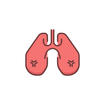 Human lungs vector icon symbol isolated on white backgroundのイラスト素材