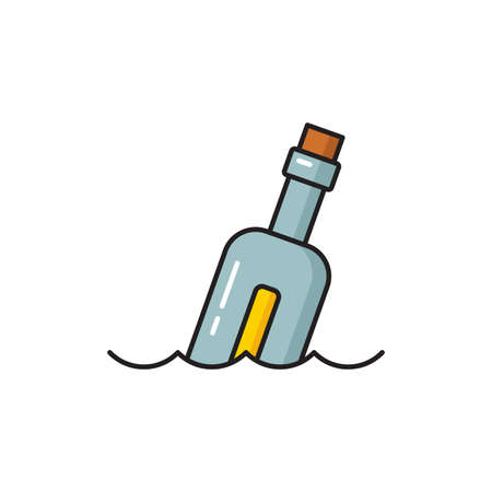 Message in the bottle vector icon symbol isolated on white backgroundのイラスト素材