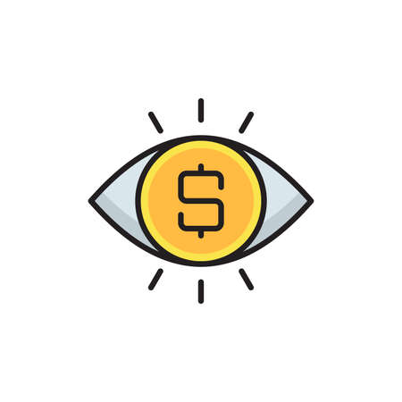 Money viewer vector icon symbol isolated on white backgroundのイラスト素材