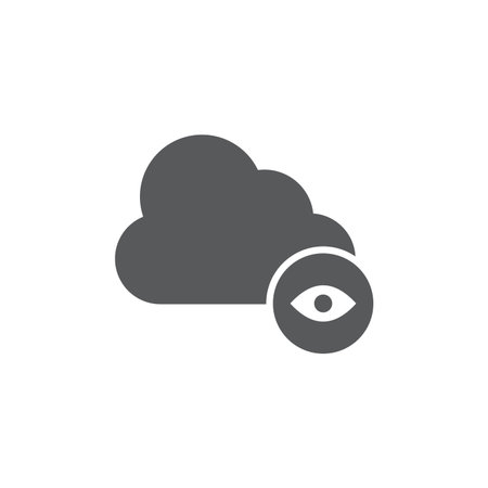 Privacy cloud storage vector icon symbol isolated on white background