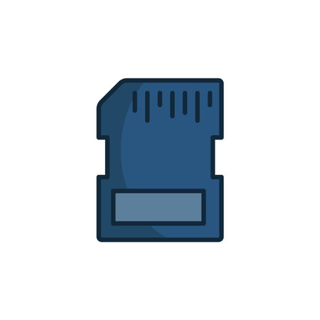 Memory card vector icon symbol storage isolated on white background