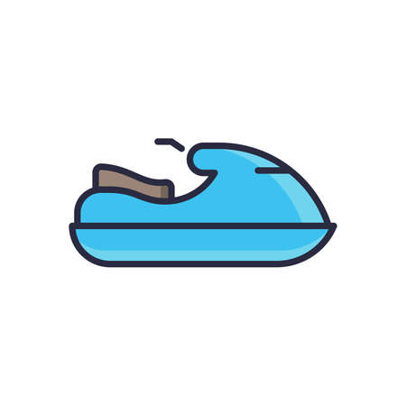 Water Scooter vector icon symbol sea sport isolated on white backgroundのイラスト素材