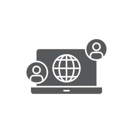 Online consulting vector icon symbol isolated on white backgroundのイラスト素材