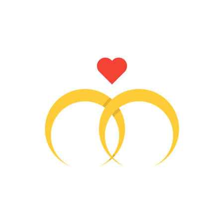 Pair of wedding rings vector icon symbol isolated on white backgroundのイラスト素材
