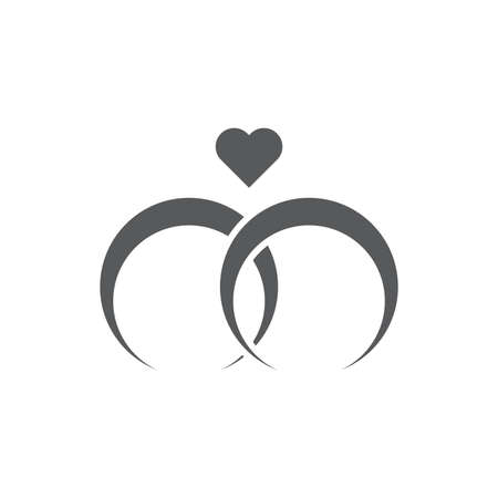 Pair of wedding rings vector icon symbol isolated on white backgroundのイラスト素材