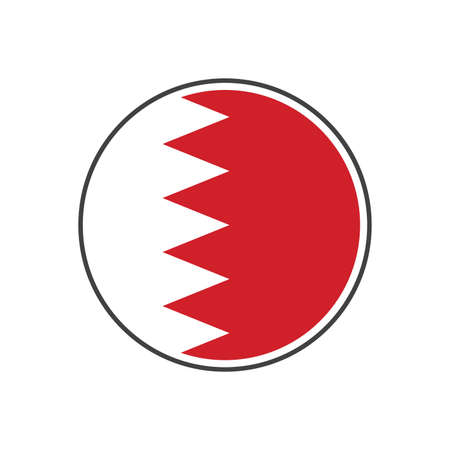 Circle bahrain flag with icon vector isolated on white backgroundのイラスト素材