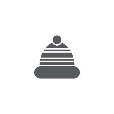 Winter hat vector icon. Emblem isolated on white background. Modern simple icon style for graphic and web designのイラスト素材