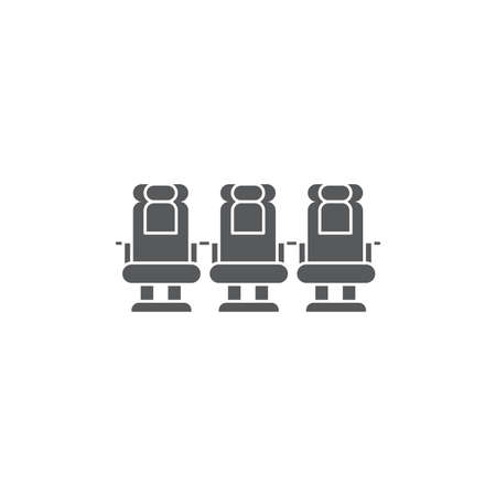 Airplane seats vector icon symbol isolated on white backgroundのイラスト素材