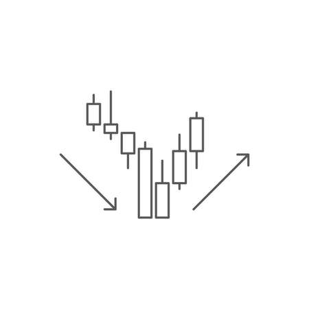 Candlestick chart vector icon symbol trading isolated on white backgroundのイラスト素材