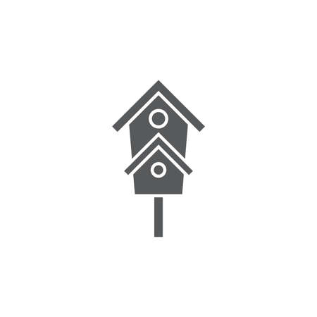 Birdhouse vector icon symbol house isolated on white backgroundのイラスト素材