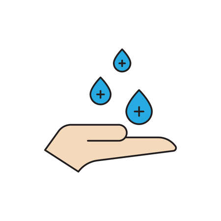 antiseptic for hands to avoid corona virus and keep hands clean vector icon isolated on white backgroundのイラスト素材