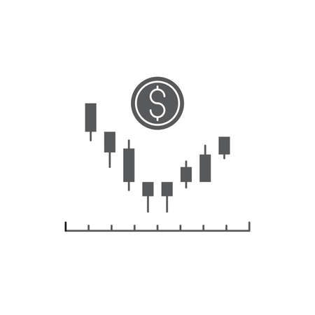 Candlestick chart vector icon symbol trading isolated on white backgroundのイラスト素材