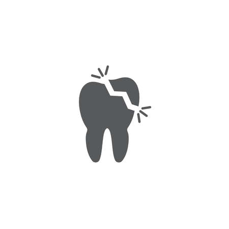 Decayed teeth vector icon symbol dental disease isolated on white backgroundのイラスト素材