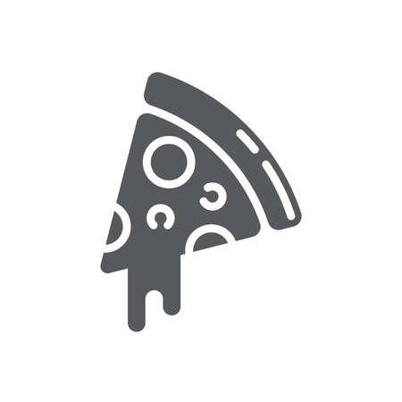 Pizza vector icon symbol food isolated on white backgroundのイラスト素材