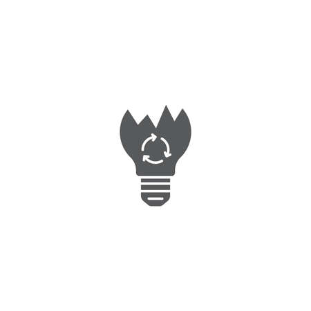 Light bulb recycling vector icon symbol isolated on white backgroundのイラスト素材