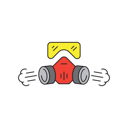 Gas mask vector icon symbol isolated on white backgroundのイラスト素材