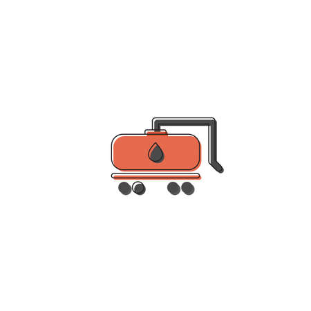 Industrial oil tank vector icon symbol isolated on white backgroundのイラスト素材