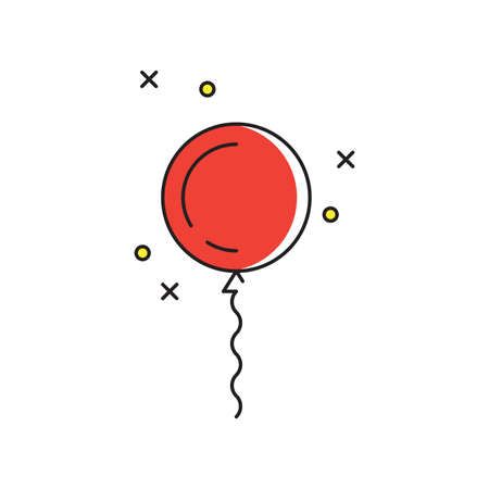 Party balloon vector icon symbol isolated on white backgroundのイラスト素材